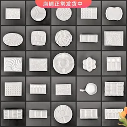 1Pc Ceramics Square Watercolor Palette water tank Office Calligraphy painting supplies 2/3/4/5/6/7/8/9/12/22/28 grid
