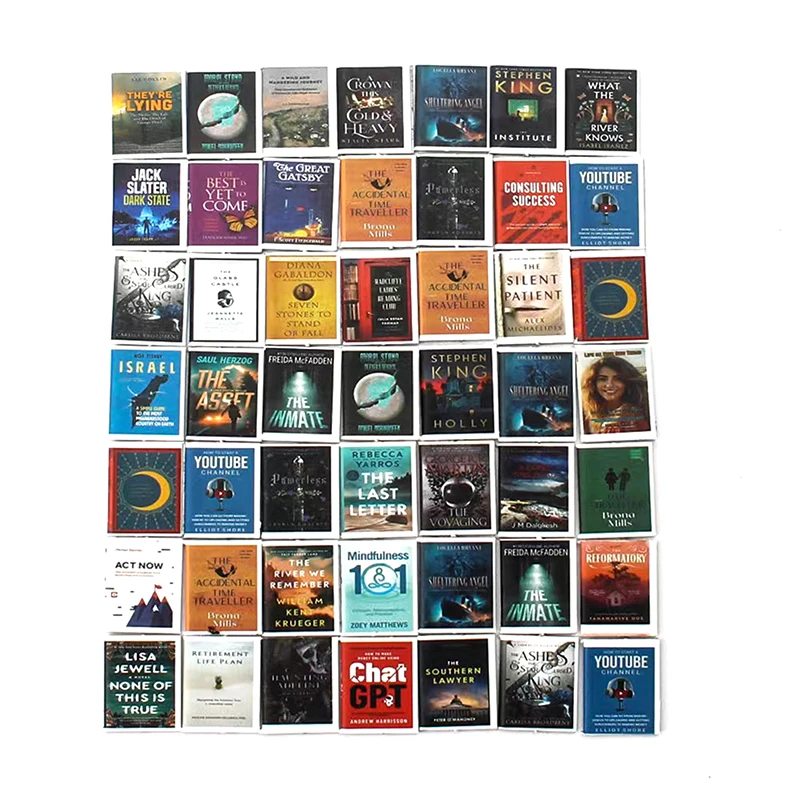 50pcs Dollhouse Miniature Mini Books Model Furniture Accessories Fun Bookstore Little Man Book