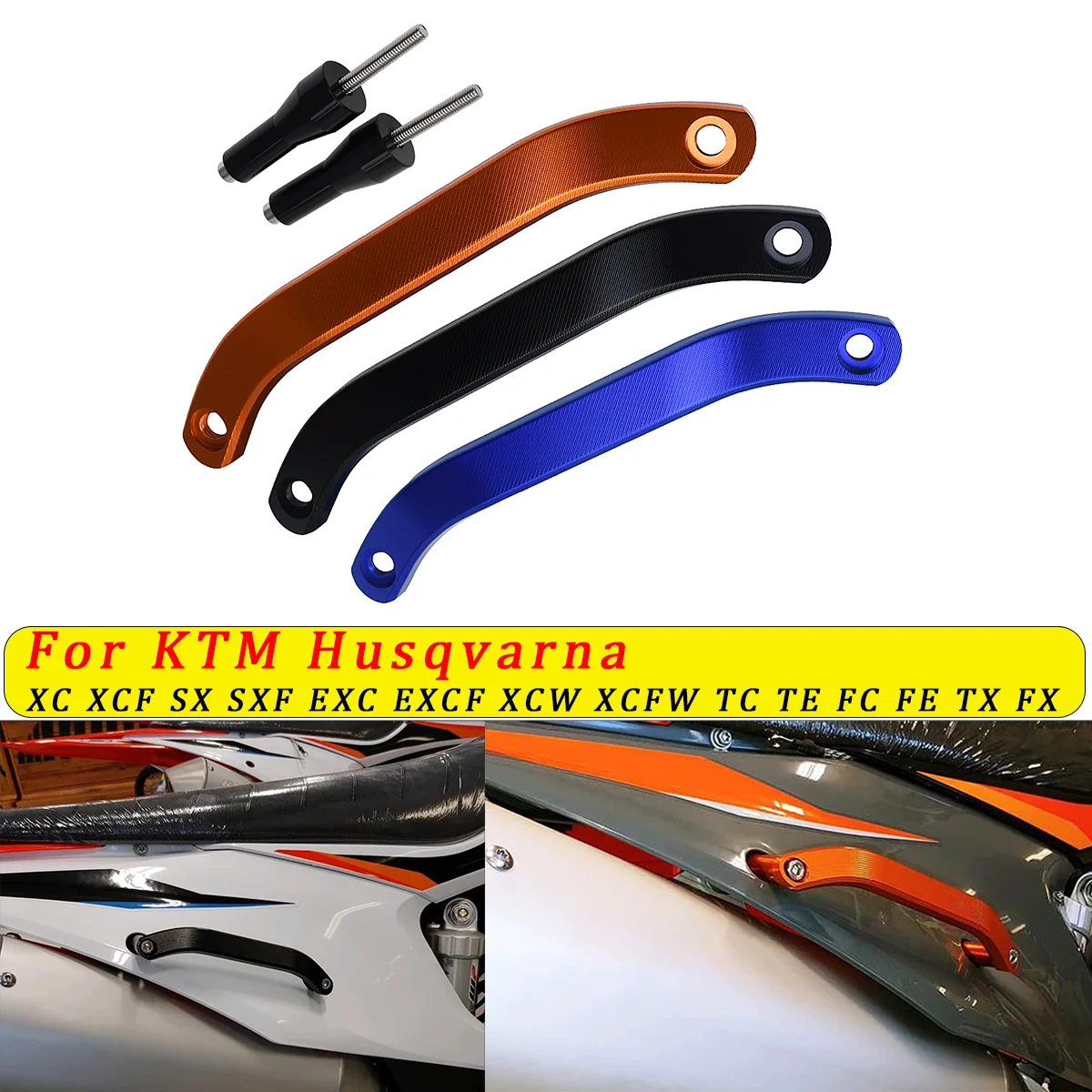 For KTM SX SXF XC XCF XCW EXC EXCF TPI SIX DAYS 125 150 250 300-450 500 2020-2023 Rear Seat Grab Handle CNC Rail Handle Handrail