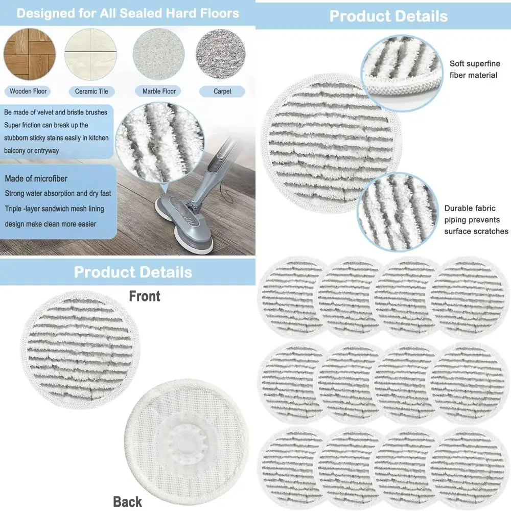 

Shark S7001 Series Steam Mop Replacement Pads, 12 Pack, Compatible with S8201, S7000AMZ, S8001, S7000, S7001TGT, S7005, S7020 Mo