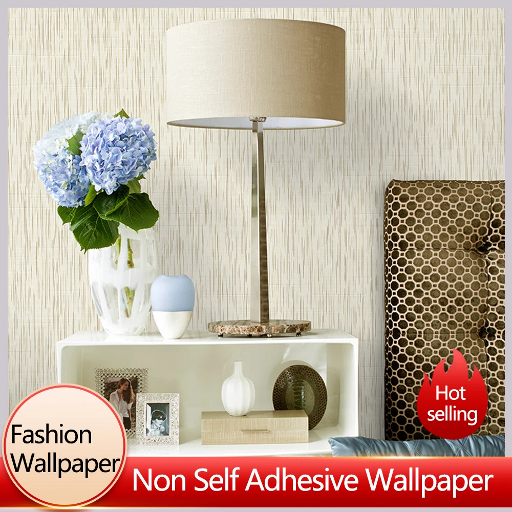 

Super Economical Plain Non-woven Striped Wallpaper Living Room Bedroom Solid Home Decoration Wall Paper