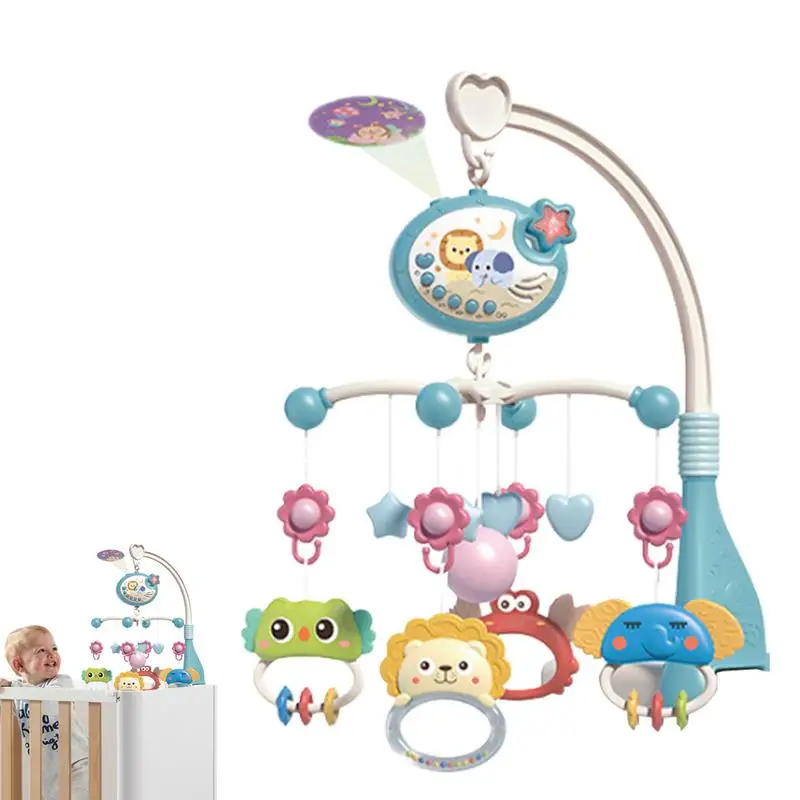 

Baby Crib Mobile Bed Bell Rattle Holder 0-3 Years Old Rotary Remote Control Infant Girl Boy Hanging Toys