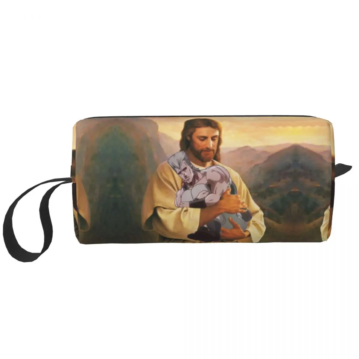 Kawaii Jojos Bizarre Adventure Polnareff Jesus Travel Toiletry Bag Women Cosmetic Makeup Organizer Beauty Storage Dopp Kit