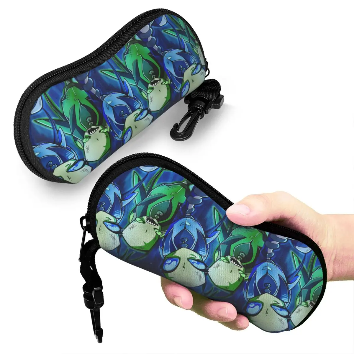 Invader Zim Shell Glasses Case para homens e mulheres, Óculos de sol Protector Box, Soft Eyeglass Pouch