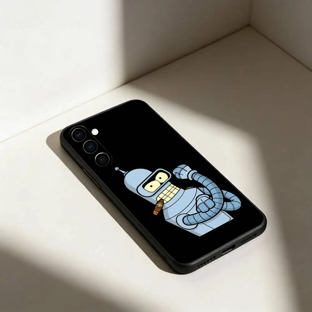 حافظة هاتف F-Futurama B-Bender لهاتف سامسونج جالاكسي A91,80,73,72,71,53,52,32,31,22,21s,20، حافظة سوداء ناعمة