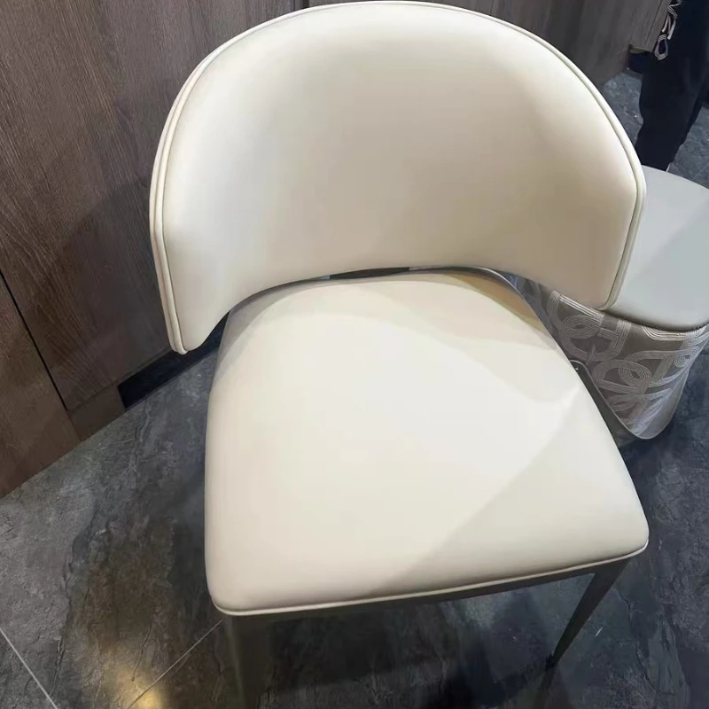 Stylish Shiny Stainless Stee Italian Style Modern Luxury Dining Chairl Gold Finish Leather Fabric Hotel Home Living Room Use