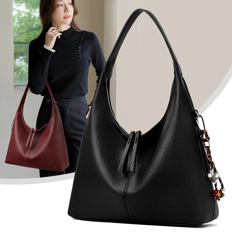 

Универсальная женская сумка на одно плечо, сумка для мамы большой вместимости из мягкой кожи, повседневная женская сумка под мышками, сумка-тоут