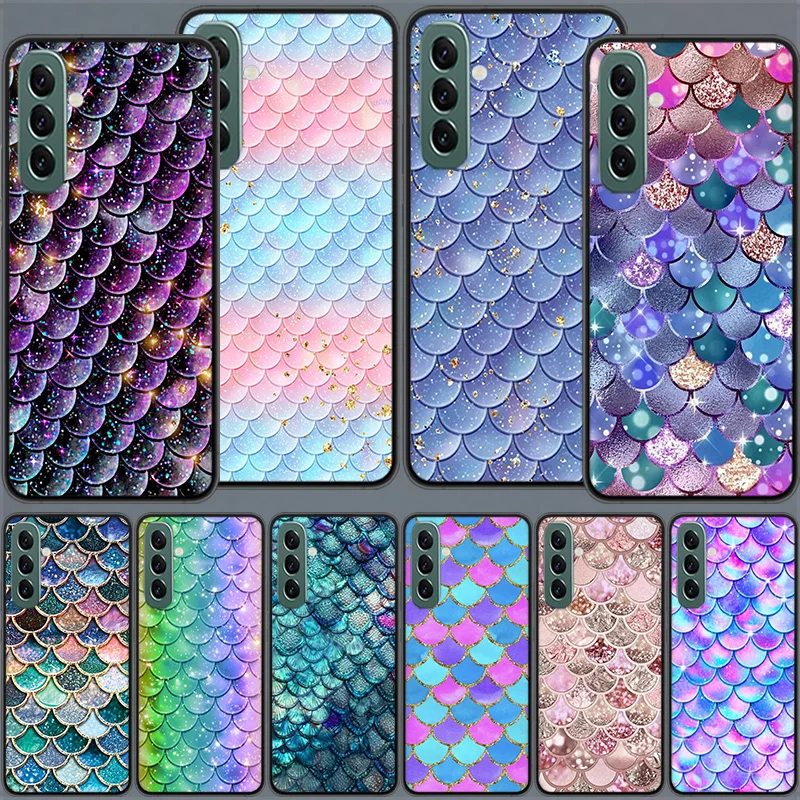 Fish Scale Pattern Mermaid Phone Case For Samsung A15 A25 A35 A55 Galaxy A05S A03 A03S A02S A71 A51 A41 A31 A21 A11 A70S A50S A3