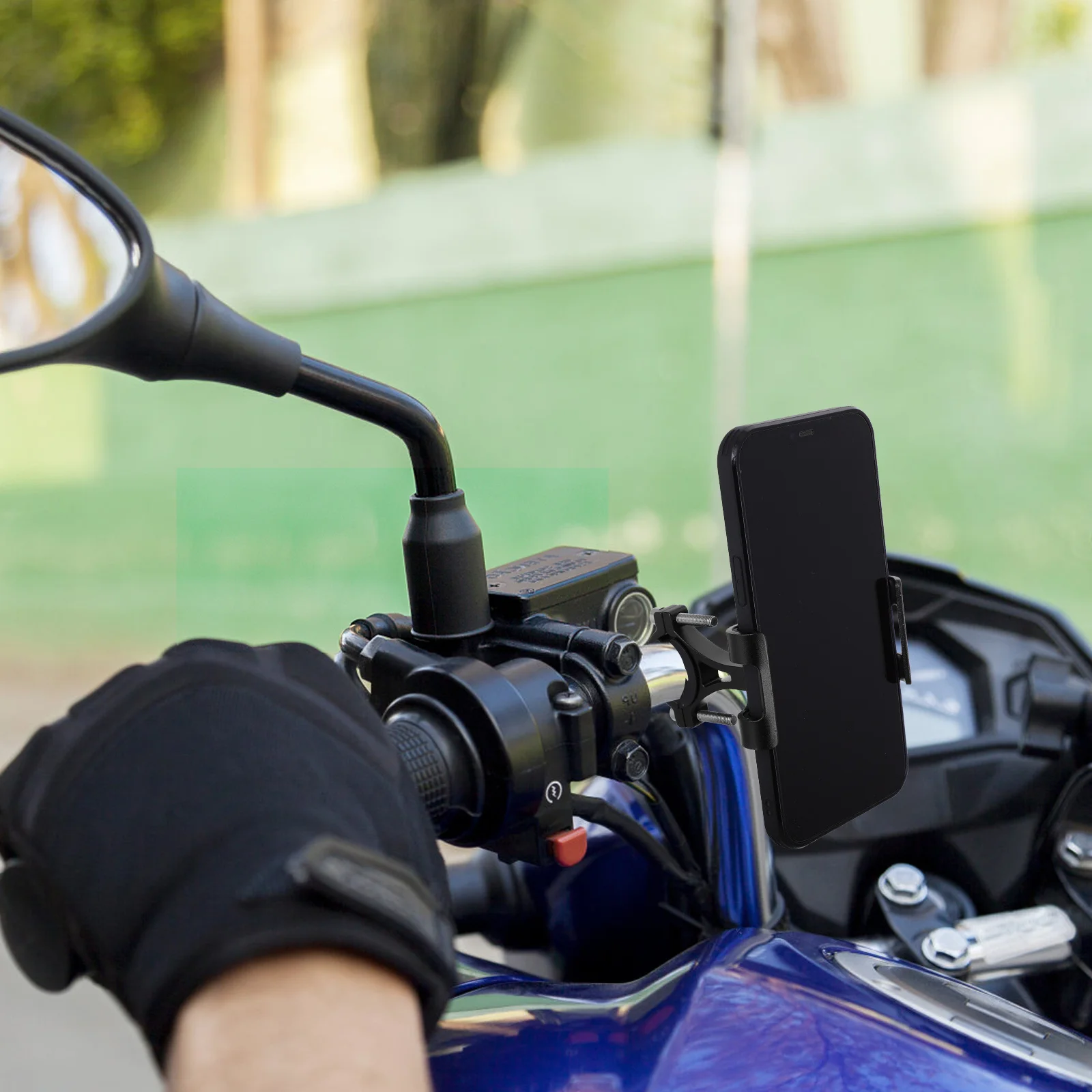 

Motorcycle Phone Stand Navigation Mount Aluminum Alloy Bike Handlebar Holder for Smartphones Compatible with Ebike