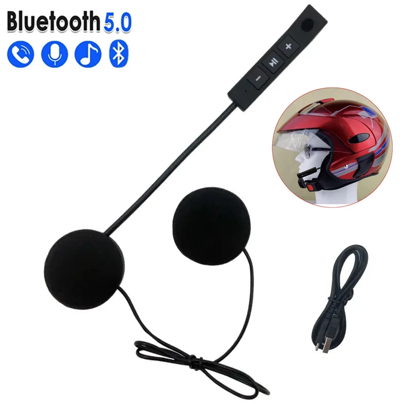 

Bluetooth-гарнитура 5.0 для мотоциклетного шлема, стереогарнитура, беспроводная гарнитура для шлема, наушники для звонков в режиме громкой связи
