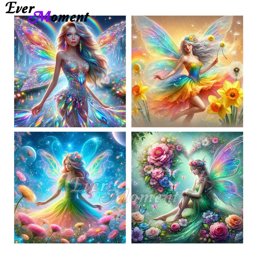 

Ever Moment Beautiful Fairy Girl and Colorful Flowers DIY Diamond Painting Home Decoration Cross Stitch Kits ASF2896