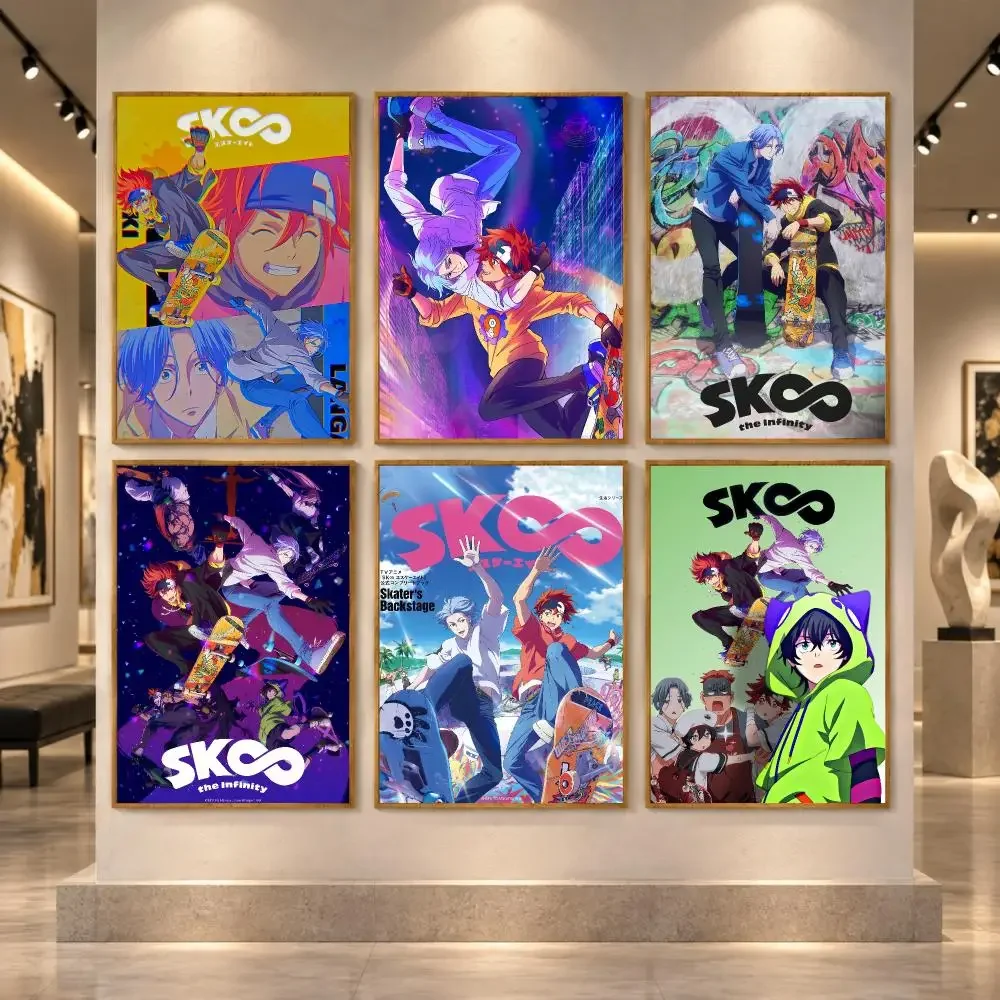 Anime Cool Boy S-Sk8 The Infinity Poster Stickers Self-Adhesive Wall Art Decals for Bedroom Living Room Home Painting Decor Gift