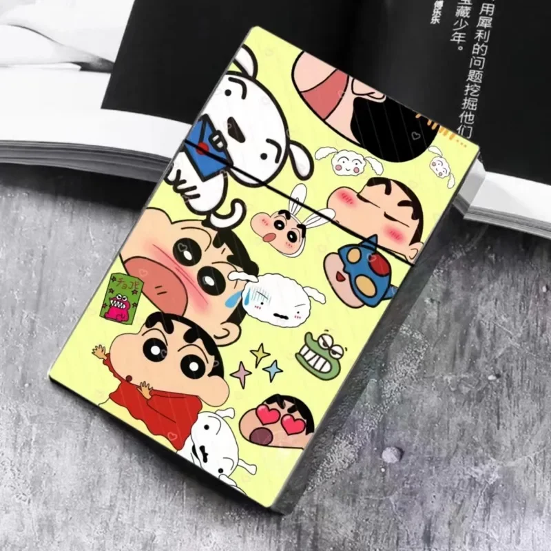 Crayon Shin-chan Cartoon Cigarette Case Fashionable Creative Men\'s 20 Cigarettes Box Anime Personalized Cigarettes Sealed Case