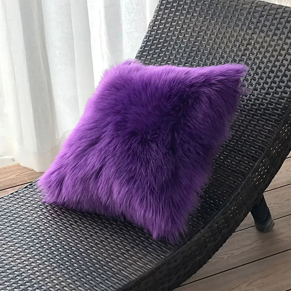 

Pillows Wool Cushion Throw Covers Decorate Decorative Sofa Purple Encasement