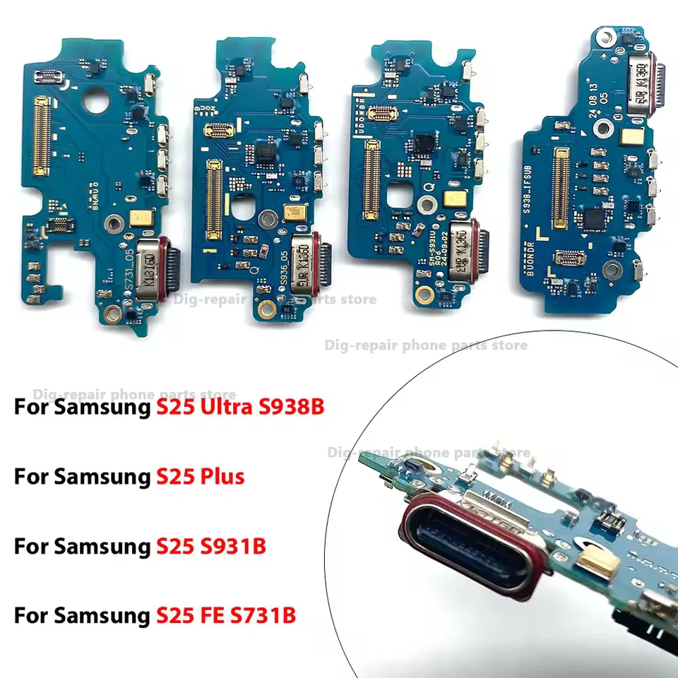 Dock Charger Plug Connector Board Flex  For Samsung S25 Edge S25 FE S731B S25 Plus S25 S931B S25 Ultra USB Charging Port