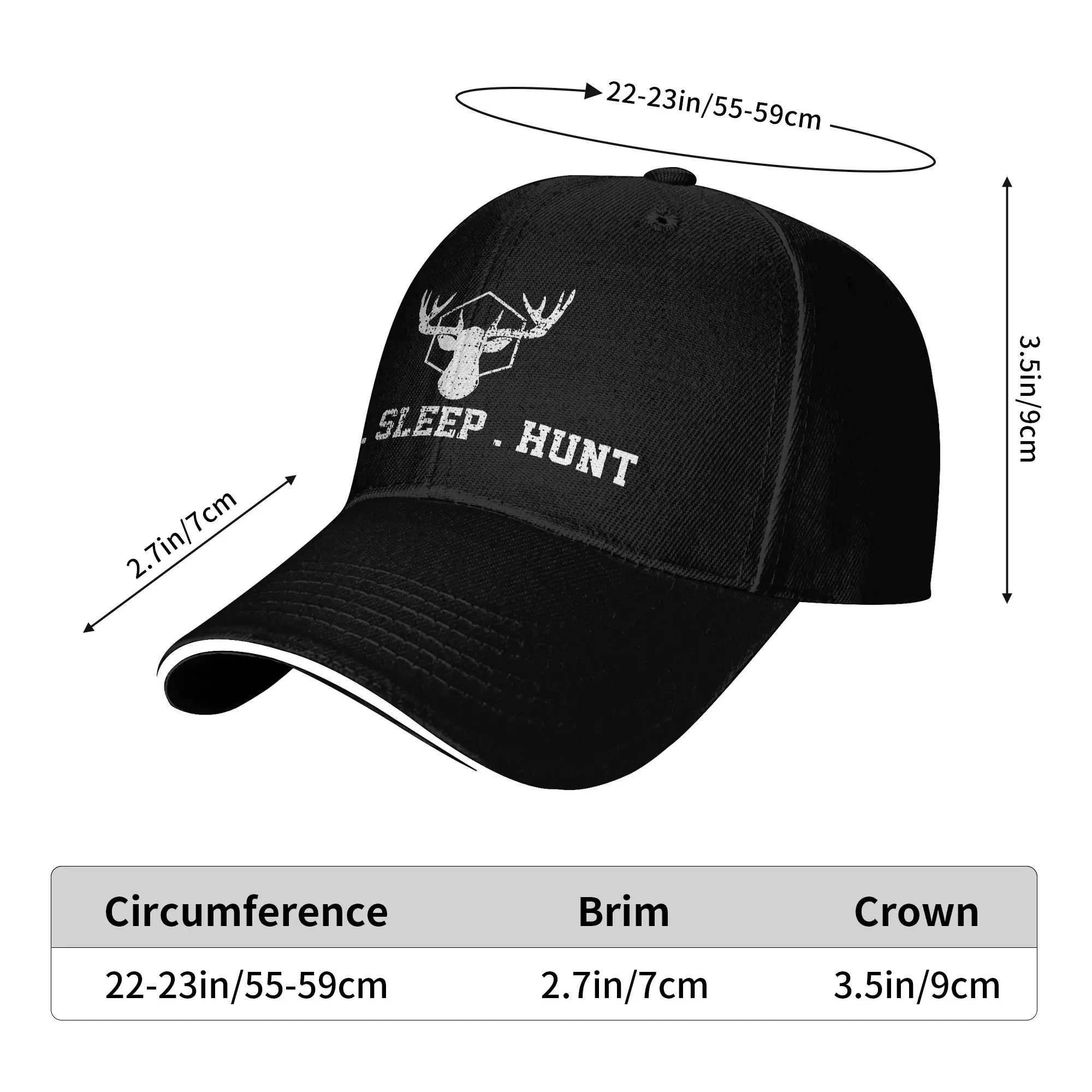 Eat Sleep Hunt Repeat Sun Baseball Cap Summer Unisex-Teens  Custom DIY Hip Hop Hats Sun-Proof Outdoor Sport Baseball Caps