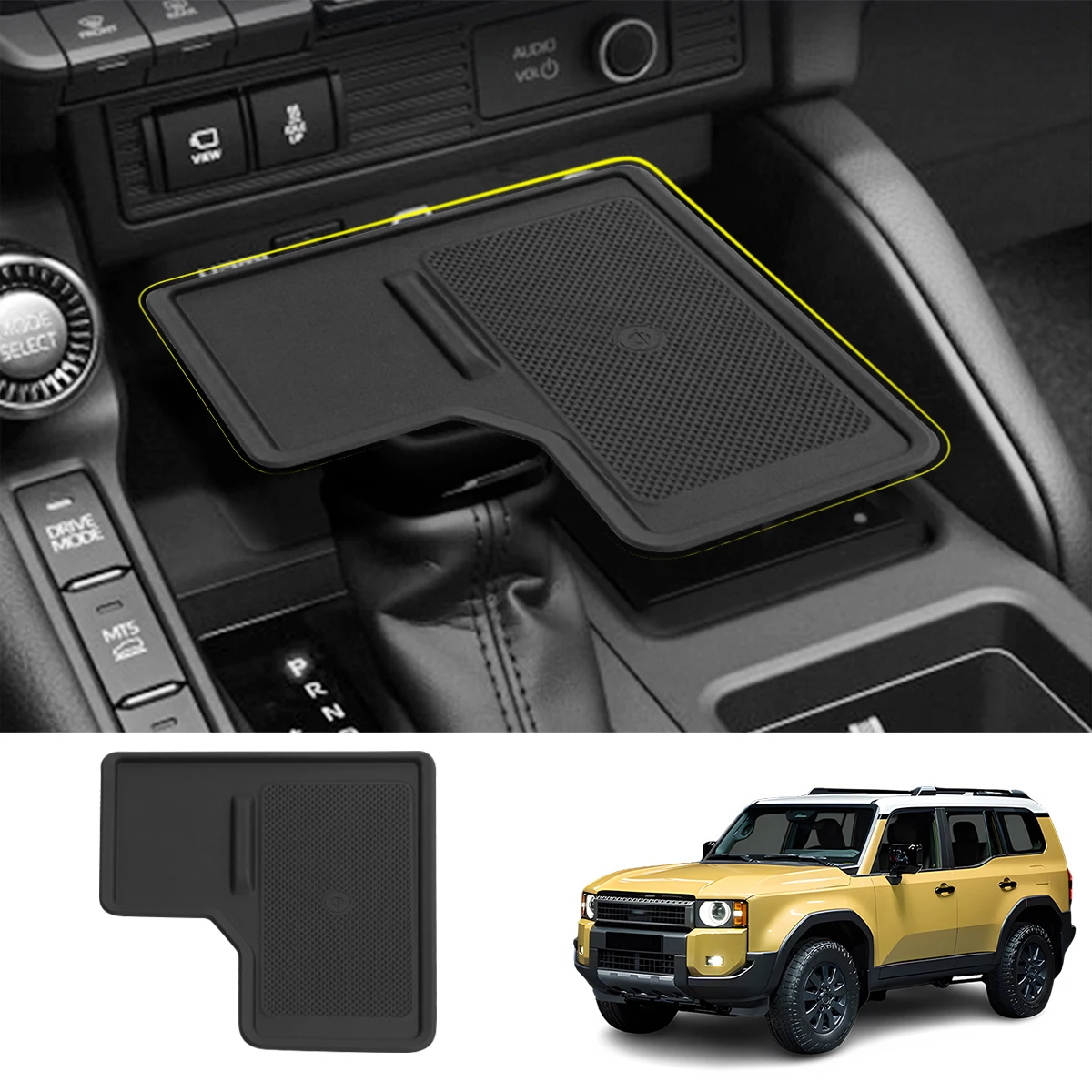 for 2024 Toyota Land Cruiser LC250 J250 Prado Center Console Wireless Charging Protective Mat