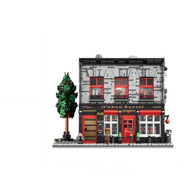 2368 PCS Retro Bar Building Set - Vintage Pub Model Brick Kit, DIY Modular House Decor for Adults Teens Age 14+