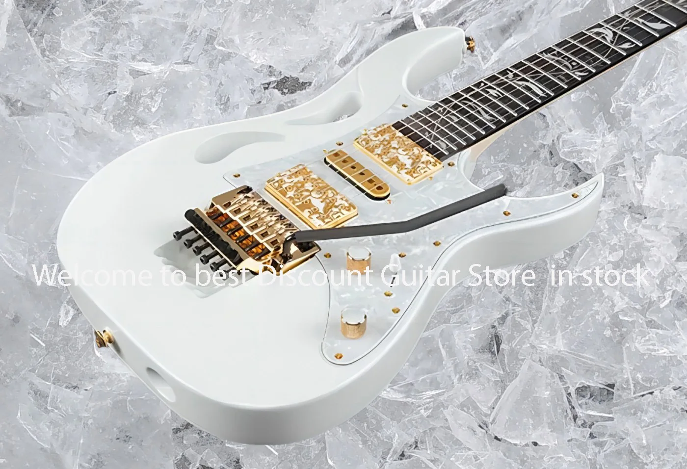 Under Rhxflame Monkey Grip White Vai Pia Electric Guitar Abalone Tree of Life