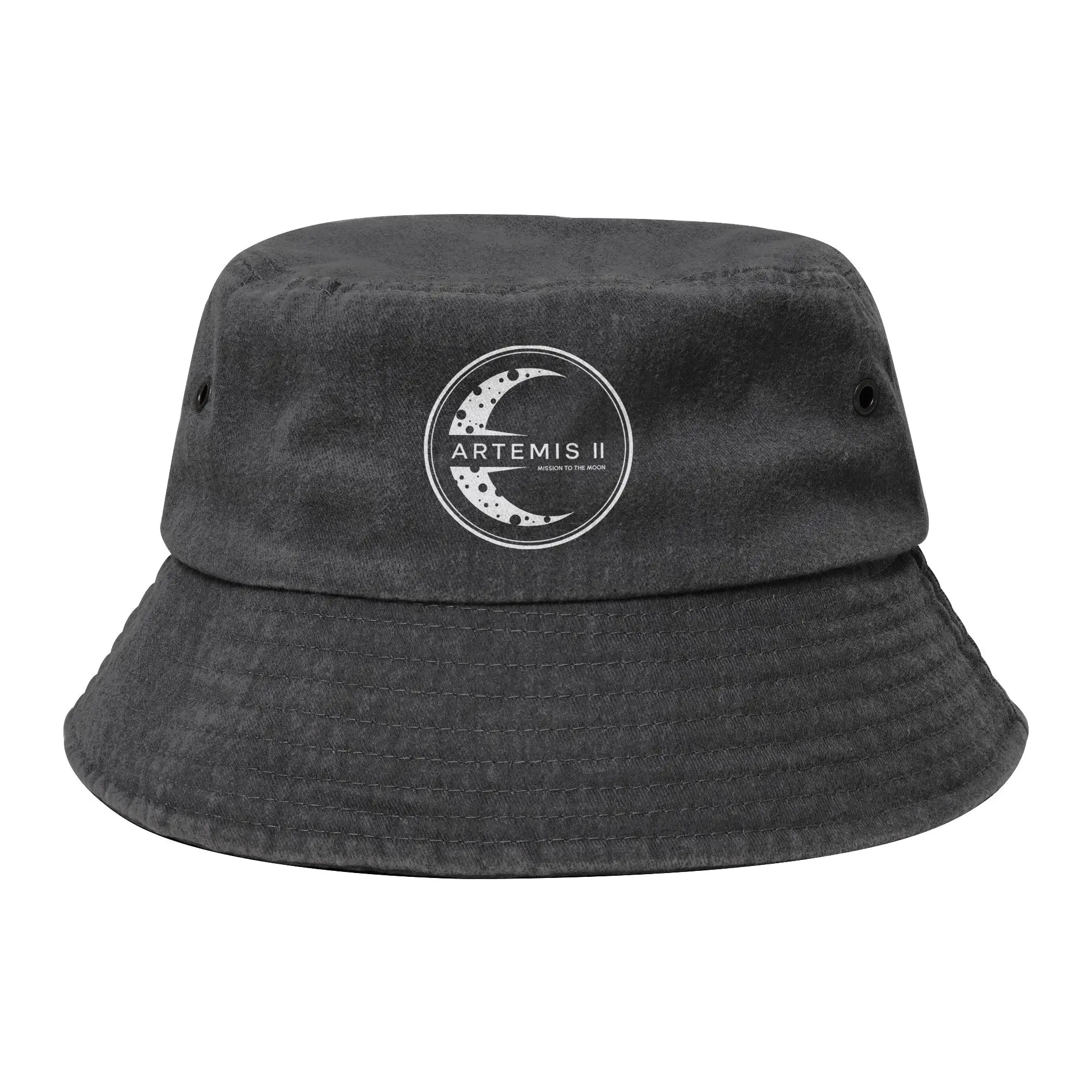 Unisex Bucket Hat Artemis II Lunar Mission Blue Circular Emblem Space Spring Picnic Headwear Camping Fisherman Cap Bob Hat