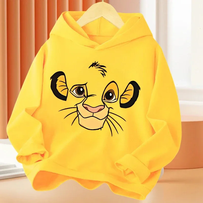 سترة ديزني ذا ليون كينج سيمبا كارتونية للأطفال بأكمام طويلة للخريف والشتاء، سترة لطيفة للأطفال بأكمام طويلة دافئة