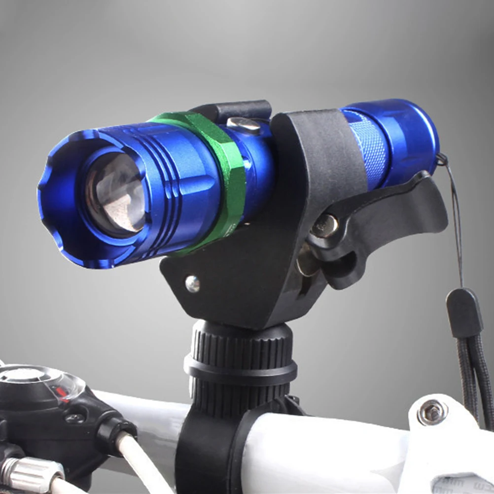 

360° Rotatable Bike Flashlight Holder Plastic Mount Bracket Cycling Light Stand Durable Lightweight Easy Install for Handheld