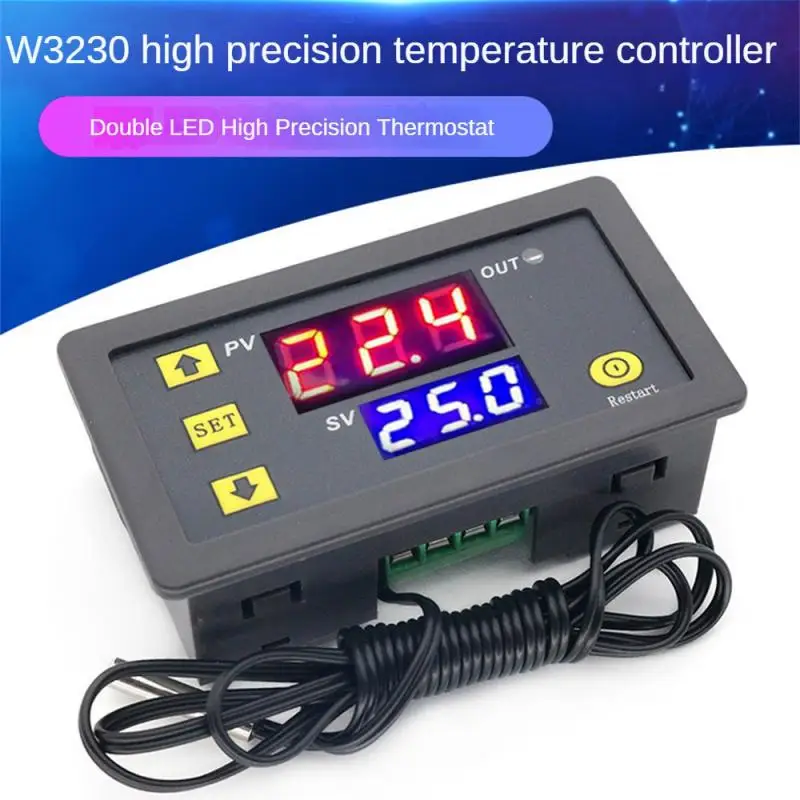 Placa de Controle de Temperatura com Display Digital LED Linha de Sonda Micro Termostato Controlador de Temperatura Ferramentas de Precisão DC 5V, 12V, 24V