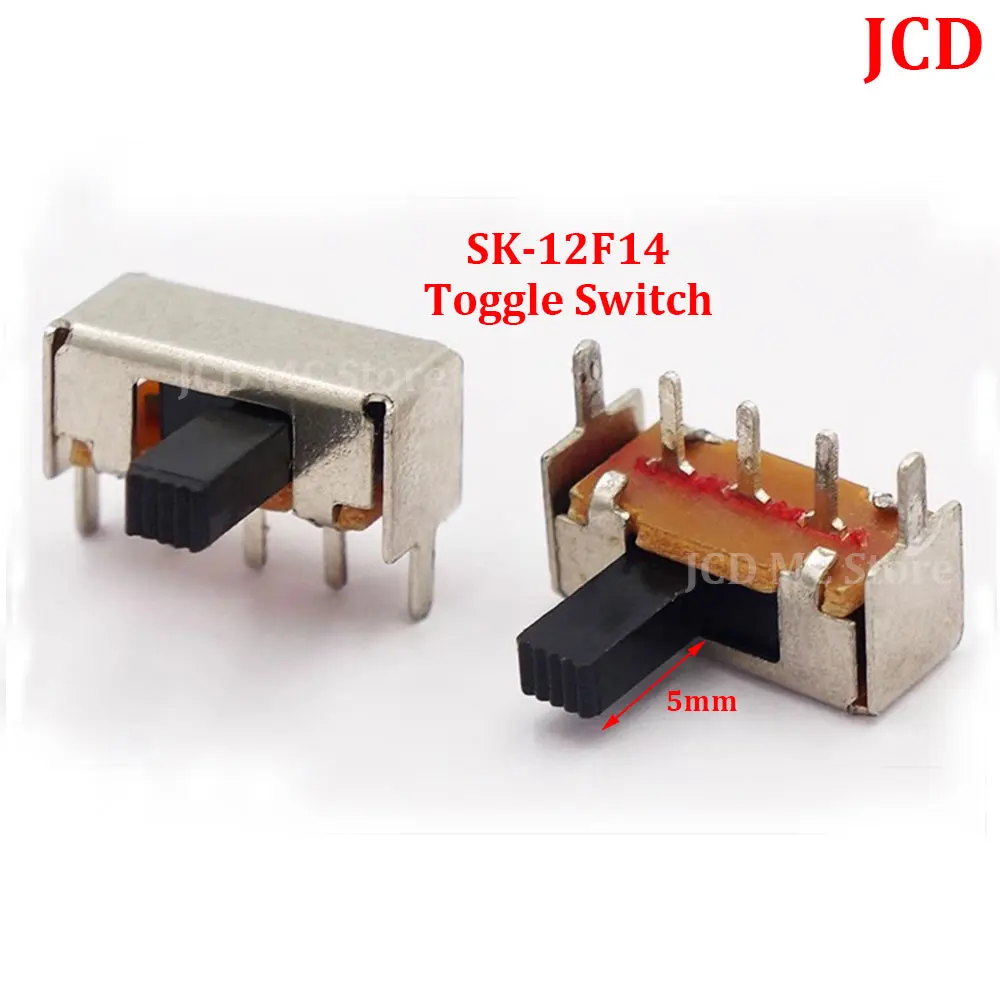 

20PCS/lot Toggle Switch SK12F14G5 2 Position handle high 5mm SK-12F14 Slide Switch 1P2T Side toggle SK-12F14G5