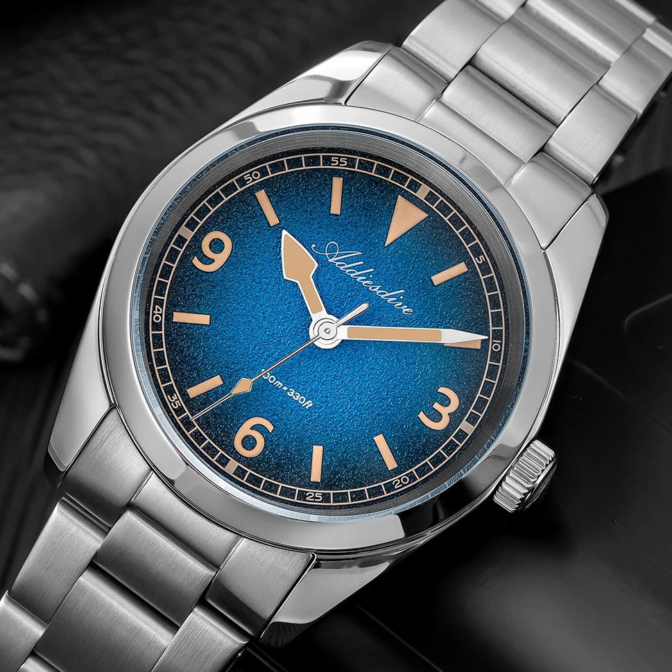 ADDIESDIVE Men's Quartz Watch 36mm Sapphire Glass Super Luminous Wristwatch 100m Waterproof 316L Stainless Steel Watches AD2554