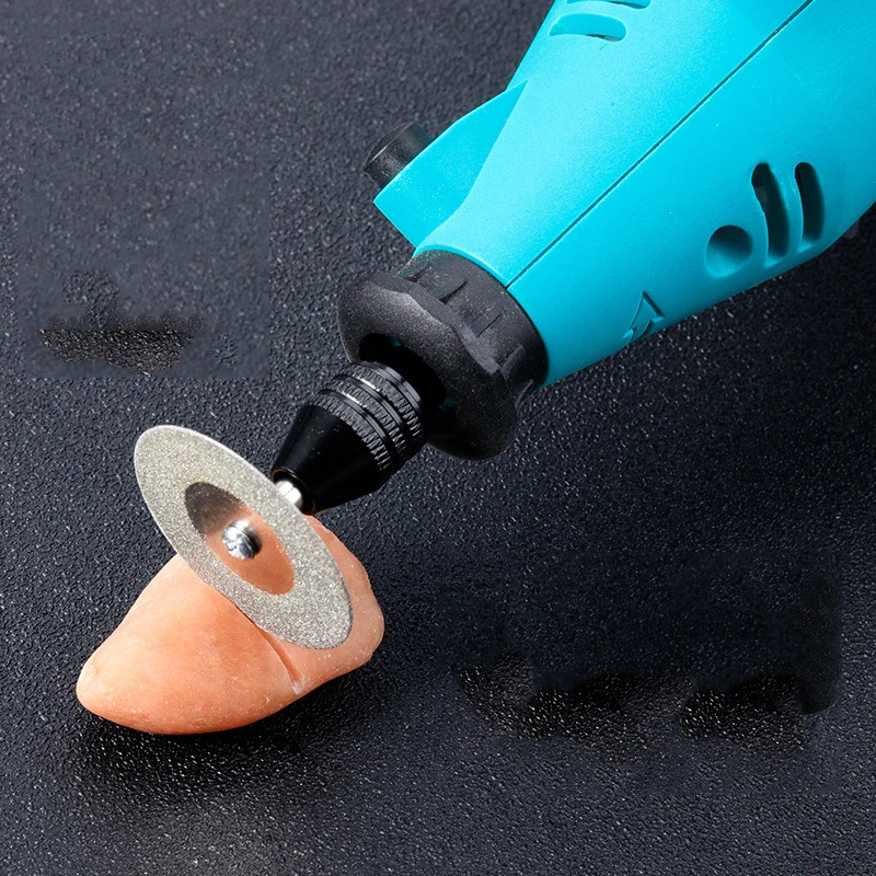 10Pcs 16-40mm Mini Diamond Cutting Disc with Conneting Rod Ceramic Glass Jade Electric Grinding Saw Blade Power Tool Accessories