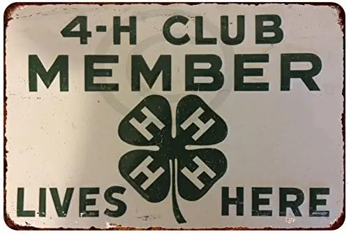 4-H Member Lives Here Vintage Look Reproduction Metal Sign 8 x 12 sign