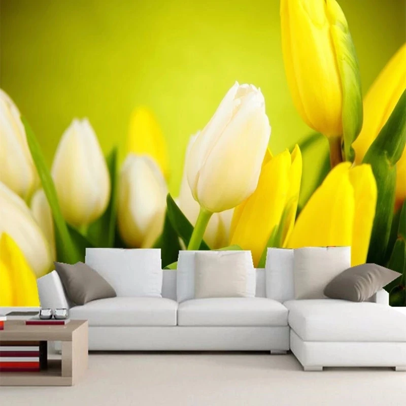 papel-de-parede-3d-personalizado-bela-flor-tulipa-amarela-mural-fotografico-moderno-sala-de-estar-sofa-tv-fundo-quarto-restaurante