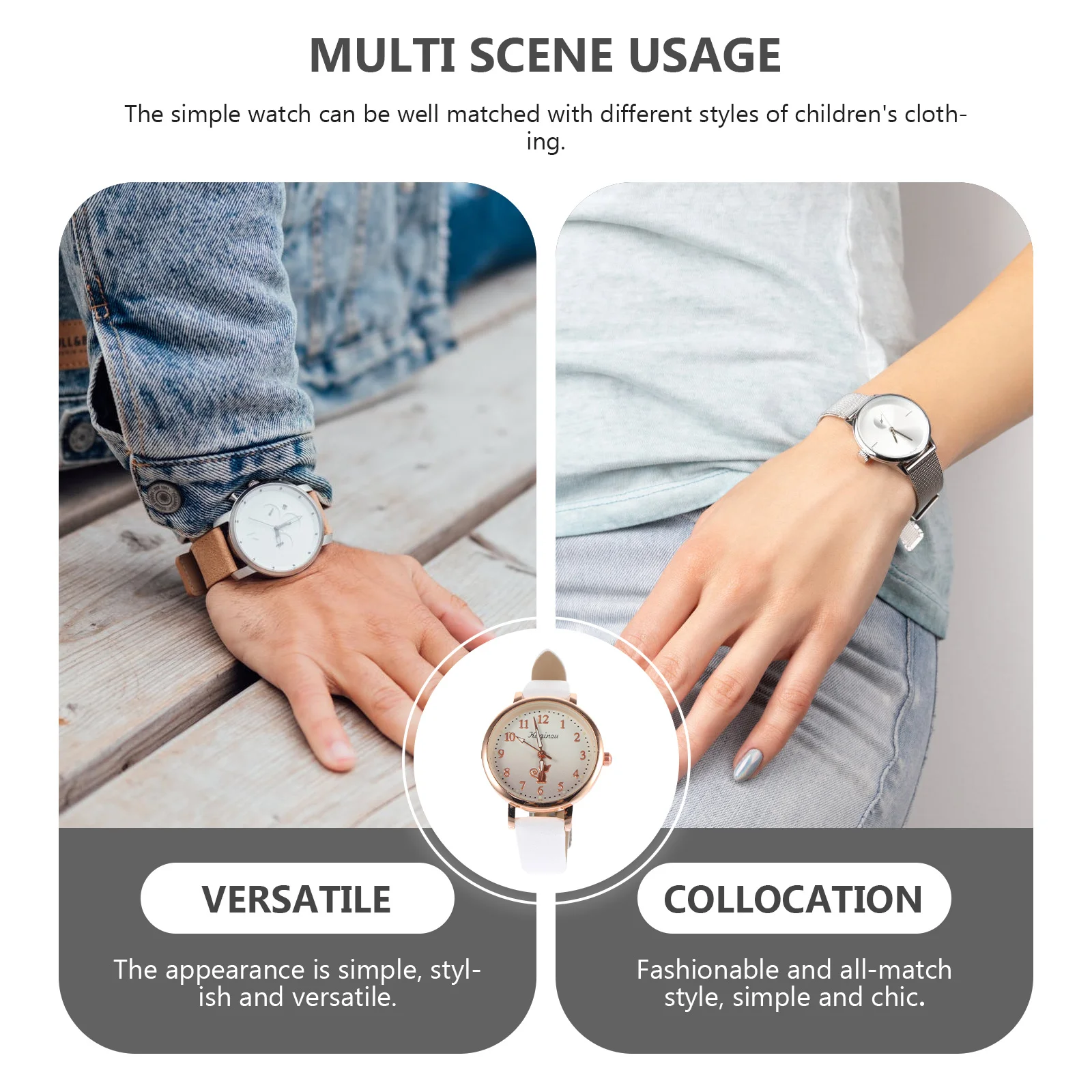 

Stylish Generous Watch Luminous Pointers Durable Glass Alloy PU Material Comfortable Skin Friendly Simple Practical