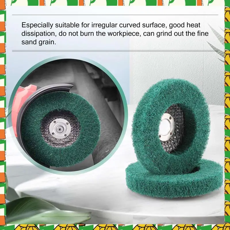 

Professional Tool 5Pcs Nylon Fiber Flap Wheels Polishing Buffing Wheel Scouring Pad Grinding Disc For Angle Grinder For Metal Po