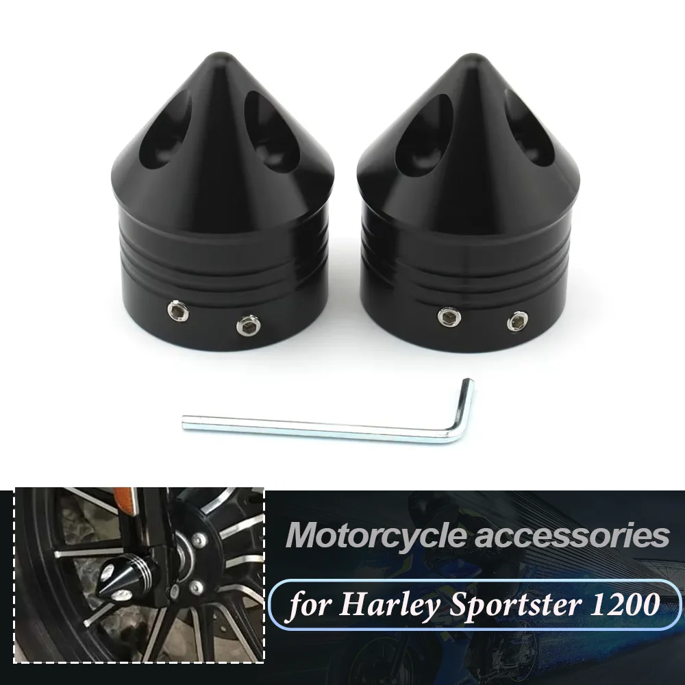 For Harley Dyna Touring Electra Glides Fat Boy Sportster Forty Eight Heritage Softail 2PCS Motorcycle Front Axle Nut Cover Cap