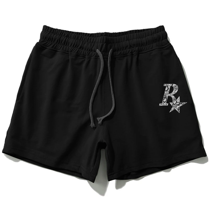 

Мужские летние тонкие шорты из чистого хлопка с эластичным поясом для фитнеса, тренировок и бега, 3/4 длины, эластичные хлопковые шорты плюс-сайз