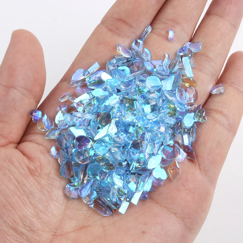 New Beautiful Glitter Flat Back Resin Light Blue Nail Art Decorations Rhinestones 20 Styles To Choose From Crystals