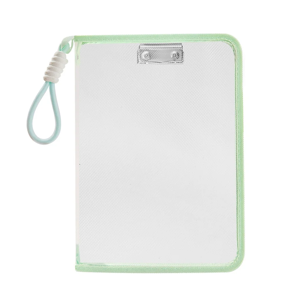 

A4 Zipper File Bag Candy Color Portable File Folder Case Transparent Handle Storage Organizer Bags Stationery Holder Supplies