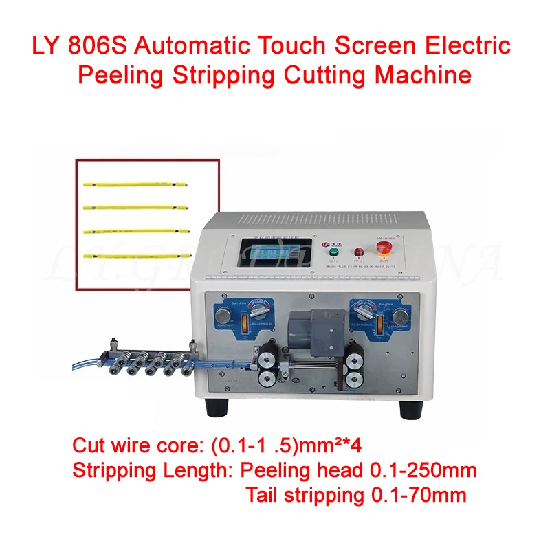 

LY 806S Automatic Computer 4 Wires Touch Screen Electric Peeling Stripping Cutting Machine Strip 4pcs wires 0.1mm-1.5mm2