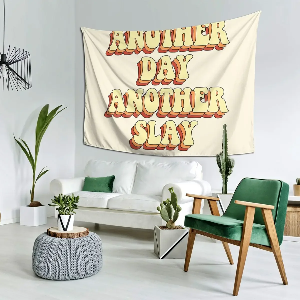 Another Day, Another Slay Tapestry Art Wall Hanging Aesthetic Home Decoration Tapestries for Living Room Bedroom Dorm Room