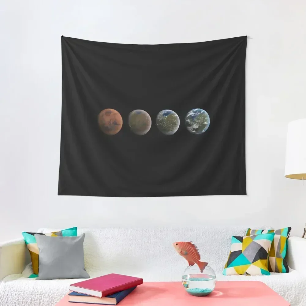 

Mars morphing into Earth Tapestry Custom Aesthetic Room Decorations Outdoor Decor Tapestry