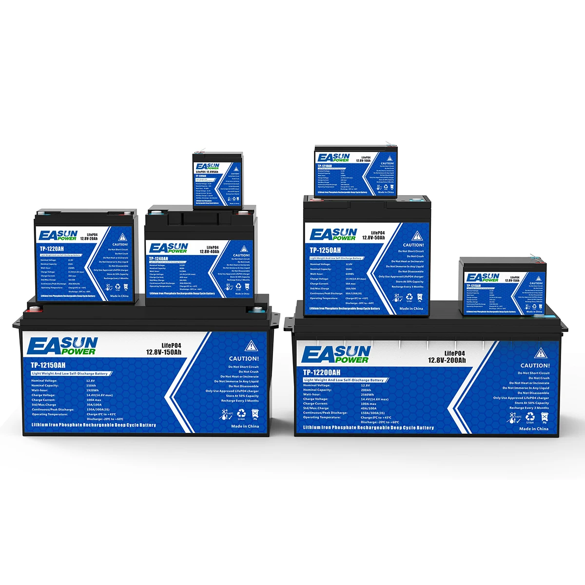 EASUN POWER Split Lithium Battery Pack 12.8V 25.6V 51.2V 50Ah 100Ah CAN Communication for Hybrid Offgrid Solar Energy System