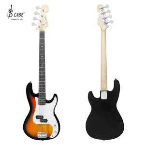 Electric Slade-Bass with Amplifier, 4 strings, 20 trauts, rosewood fingerboard, beige neck, new 10 Main Low Electric Sales - №7