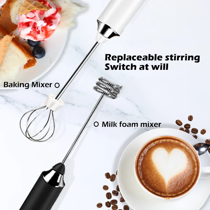 Leite elétrico frother portátil recarregável espuma fabricante handheld foamer alta velocidades beber misturador elétrico batedor