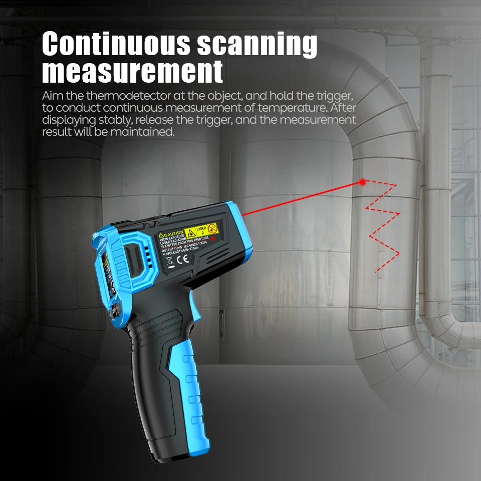 Aicevoos Digital Infrared Thermometer Non-Contact Handheld Laser Temperature Meter Gun Pyrometer Temperature Tester Instruments