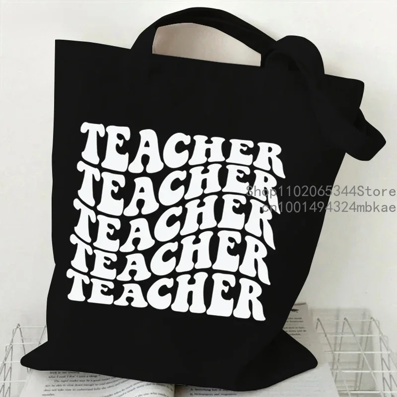 Teacher Graphics Handbags for Women Colorful Letters Print Tote Bag Fashion Travel Beach Shoulder Bags Best Gifts for Teacher