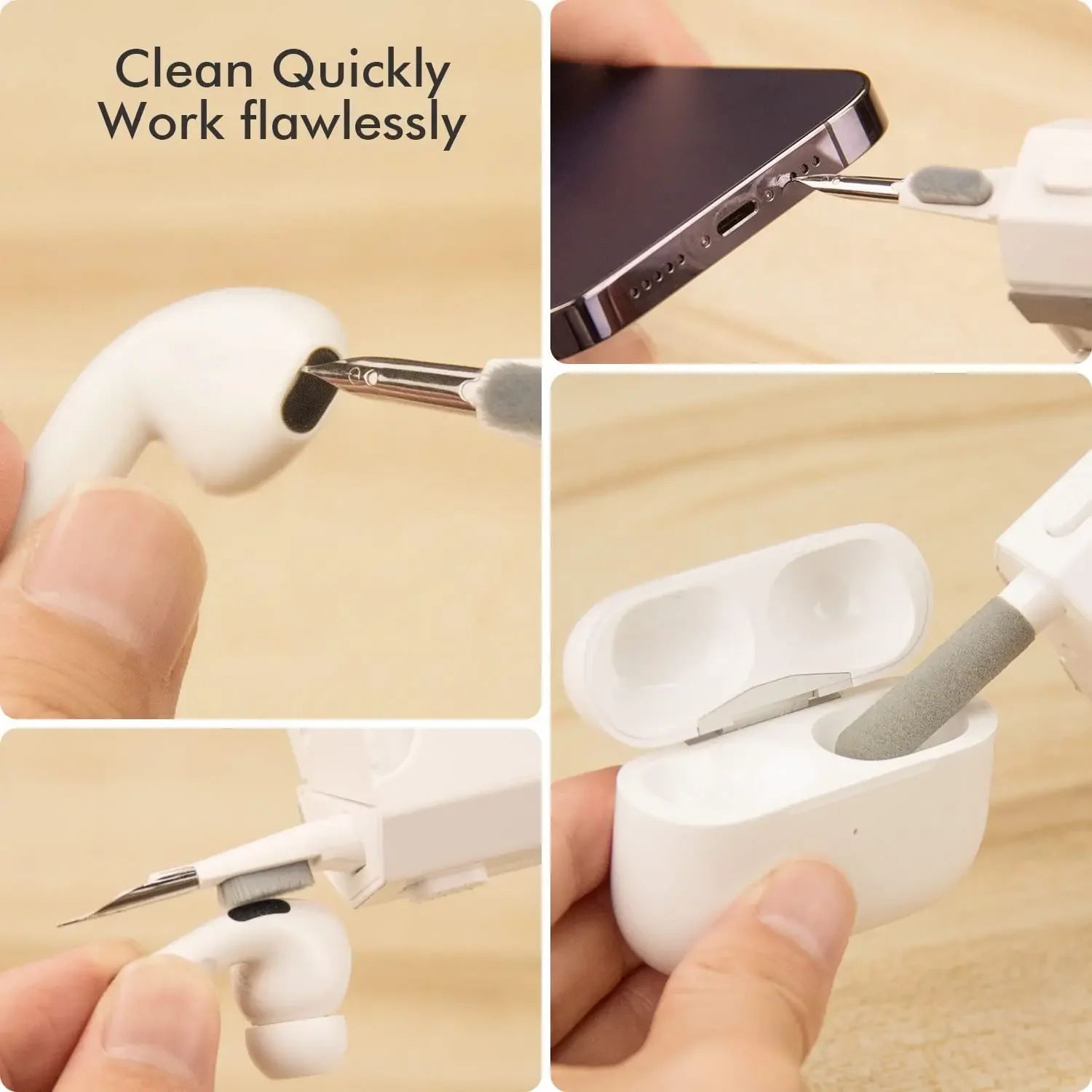 8 in 1 Cleaning Kit Computer Keyboard Cleaner Brush Earphones Cleaning Pen For Headset IPad Phone Cleaning Tools Keycap Puller