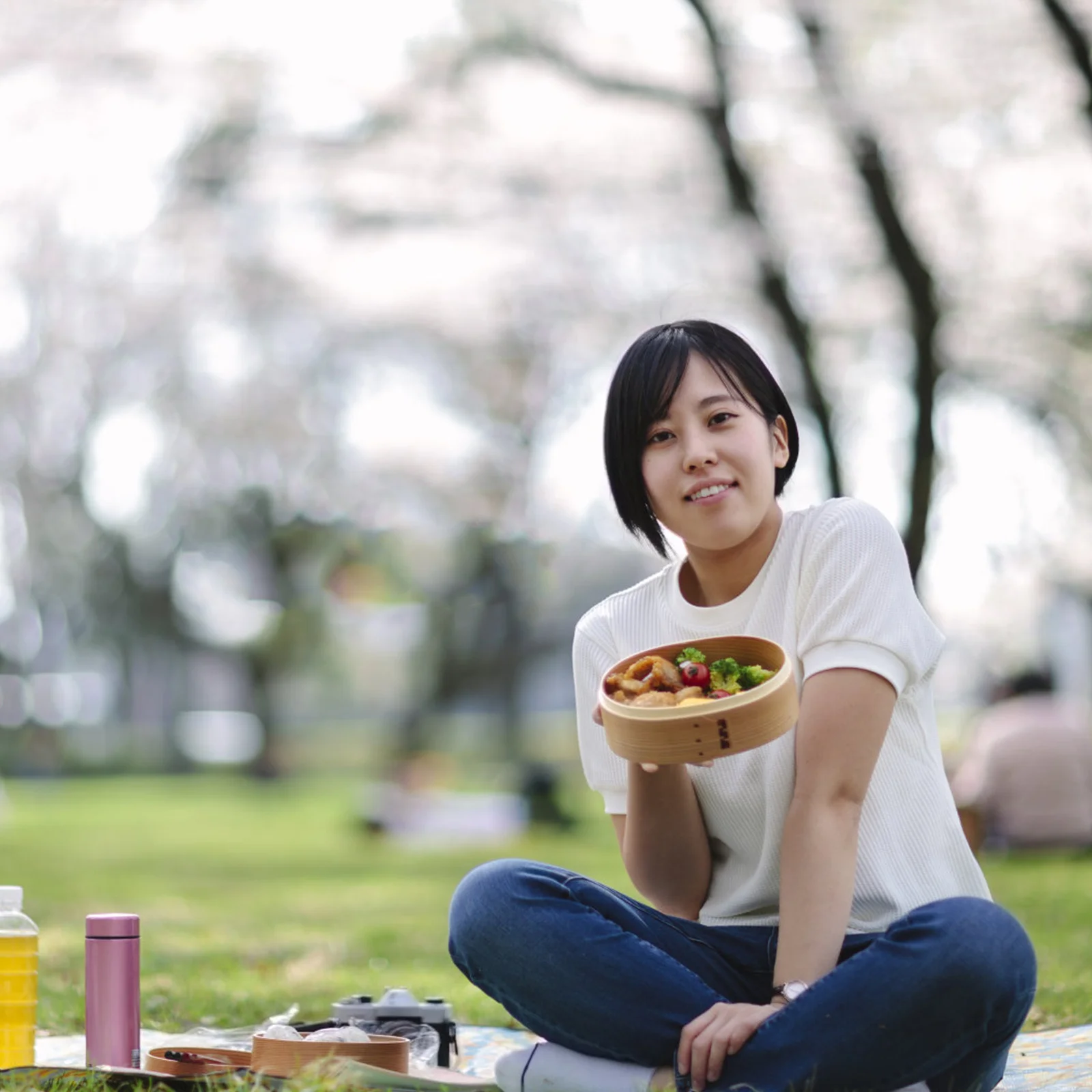 

3-Grid Wooden Lunch Box Japanese Style Portable Food Carrier For Hiking Camping Picnic Single Layer Bento Container Compartment