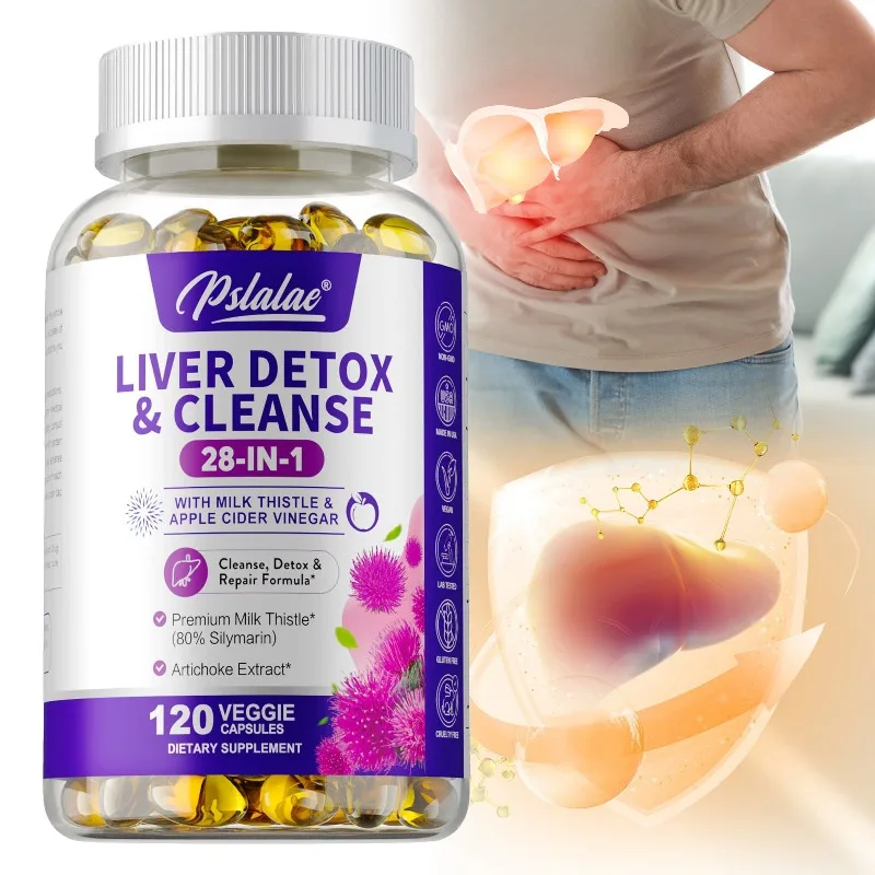 

Advanced 28-IN-1 Liver Detox Cleanse Formula Milk Thistle & ACV Deep Detox Repair Protect Liver Function Overall Body Wellness