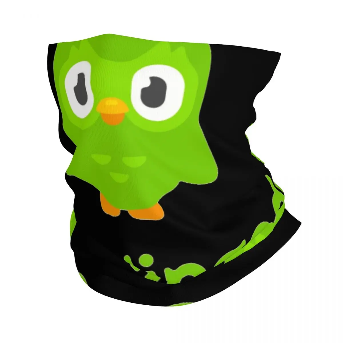 Duolingo burung hantu Duo Gaiter leher dicetak uniseks masker wajah syal hangat ikat kepala mendaki tahan angin